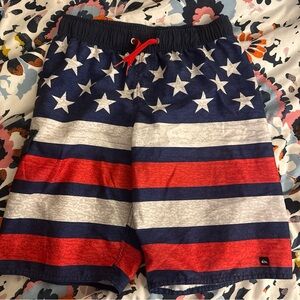 Quiksilver Kids' Blue and Red Star Shorts